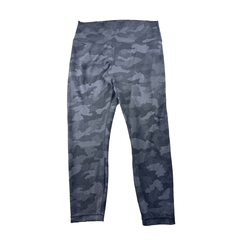 Lululemon Leggings Women 12 Black Wunder Train High Rise Tight Camo Everlux